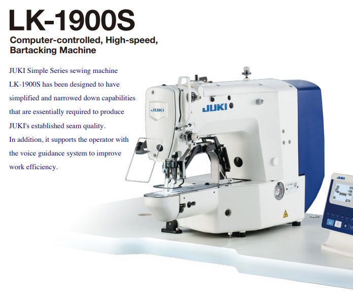 JUKI LK-1900S ELECTRONIC D/DRIVE LOCKSTITCH BAR TACK MACHINE COMPLETE SET - NEW AL AFRAH