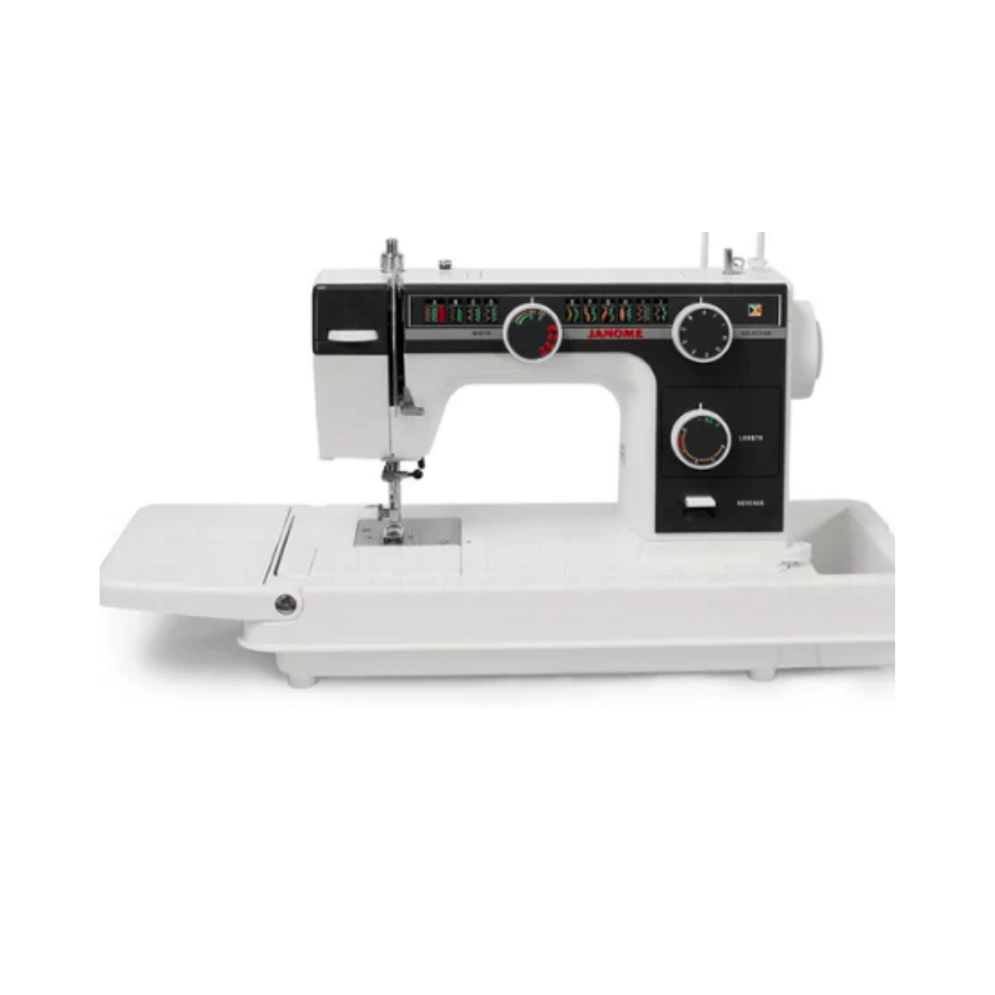 Janome 393PD - Sewing machine - Black - White - Front view