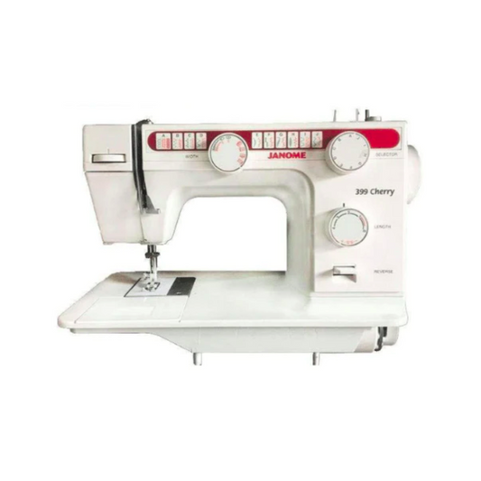 Janome 399 cherry - Sewing machine - White - Front view