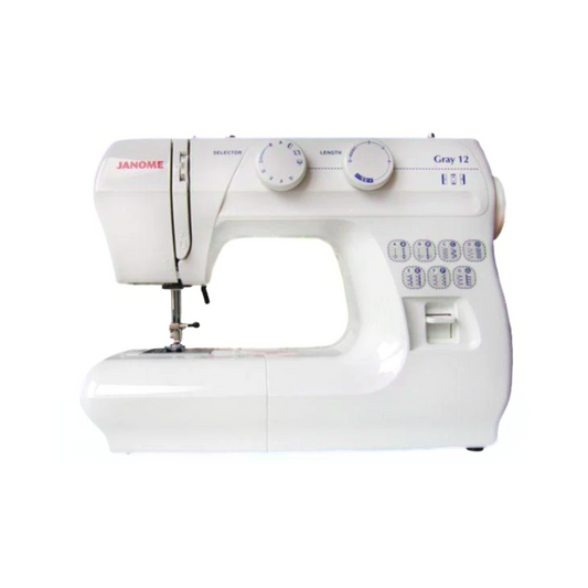 Janome gray 12 - Sewing machine - White - Front view