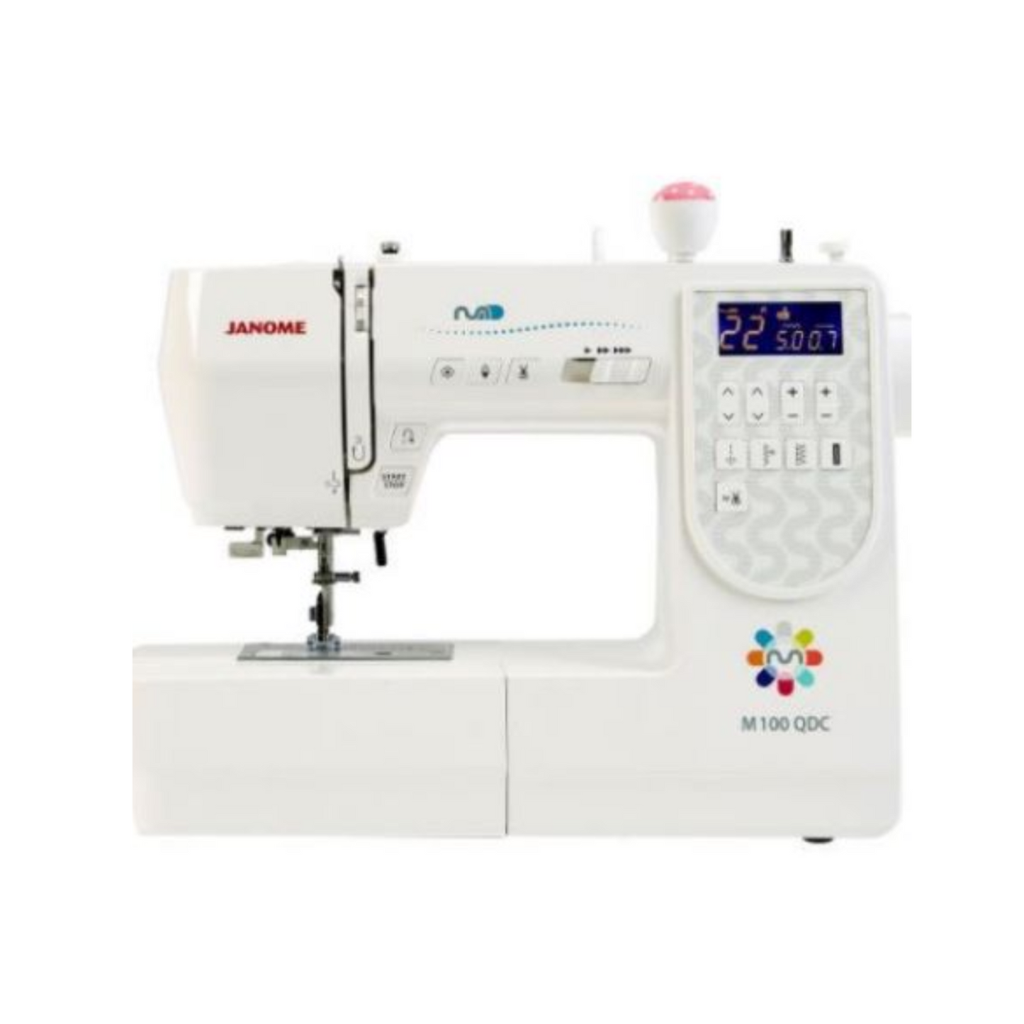 Janome M100QDC - Sewing machine - White - Front view