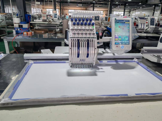 Juli 1201 - 12 needle, 12 thread , Single Head Embroidery Machine with Movable Stand