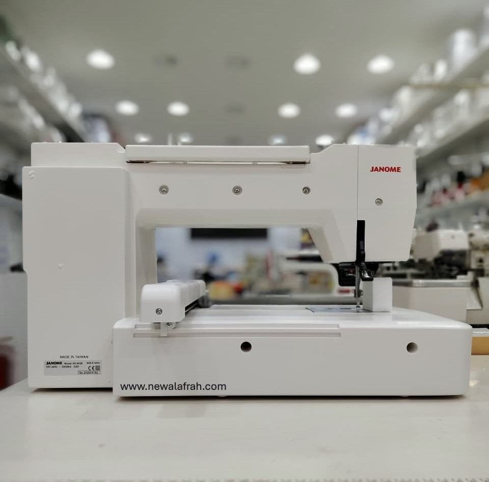 Janome Memory Craft 400E Embroidery Machine, 160 High Quality Janome Built In Designs, 6 fonts for monogramming, 2 and 3 letter monogram built in, White | 400E - NEW AL AFRAH