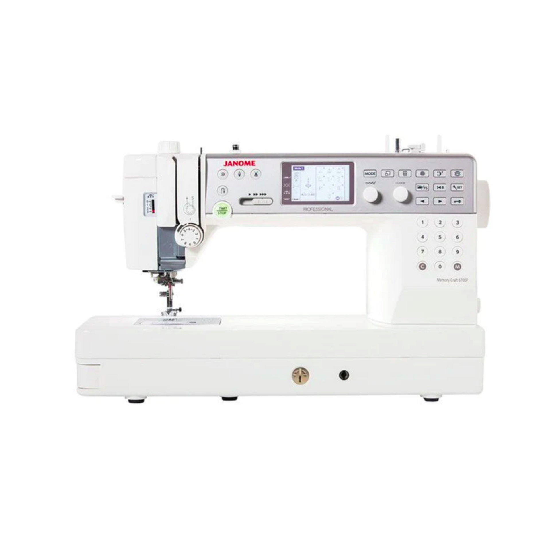 Janome memory craft 6700p - Sewing machine - White - Front view