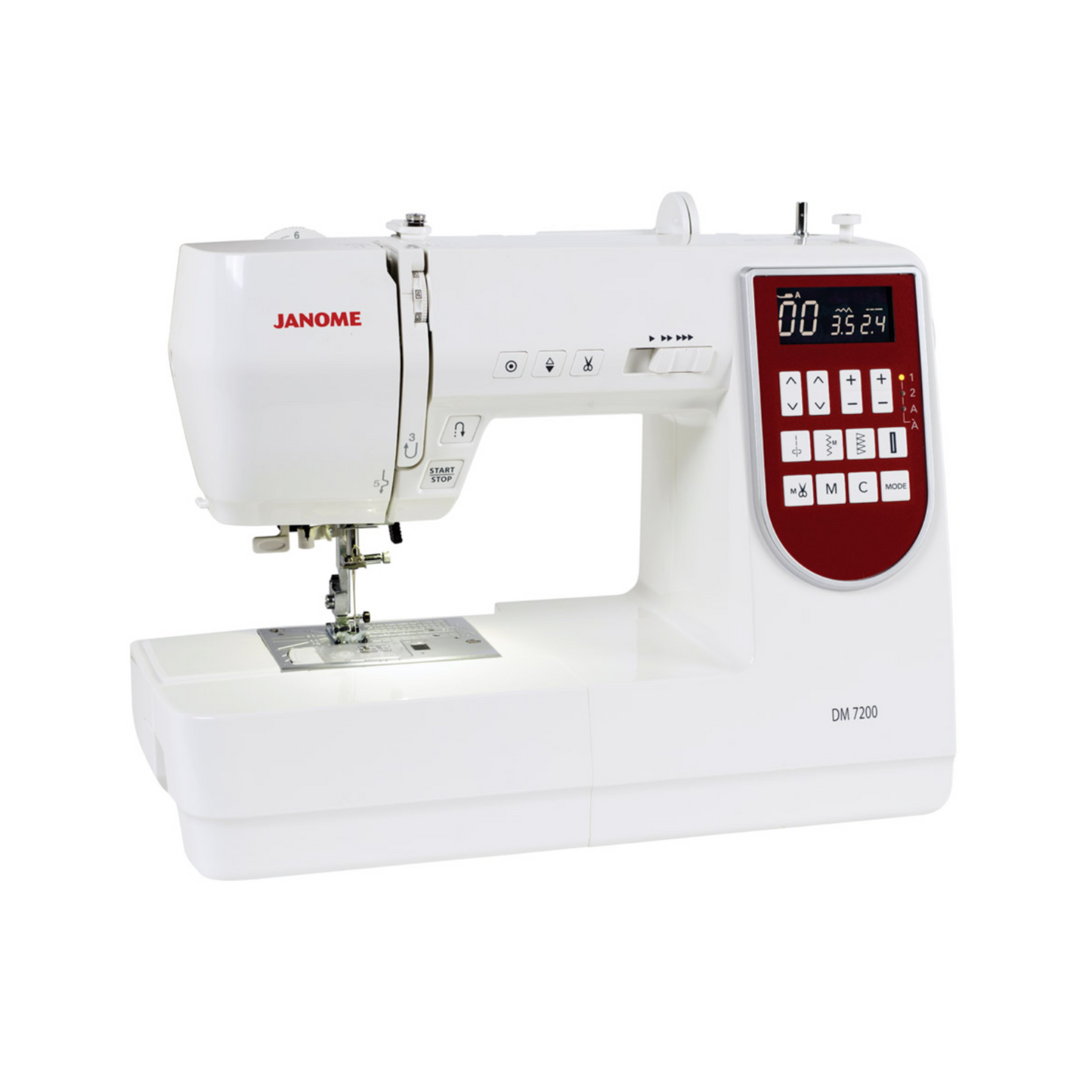 Janome DM7200 - Sewing machine - White - Front view