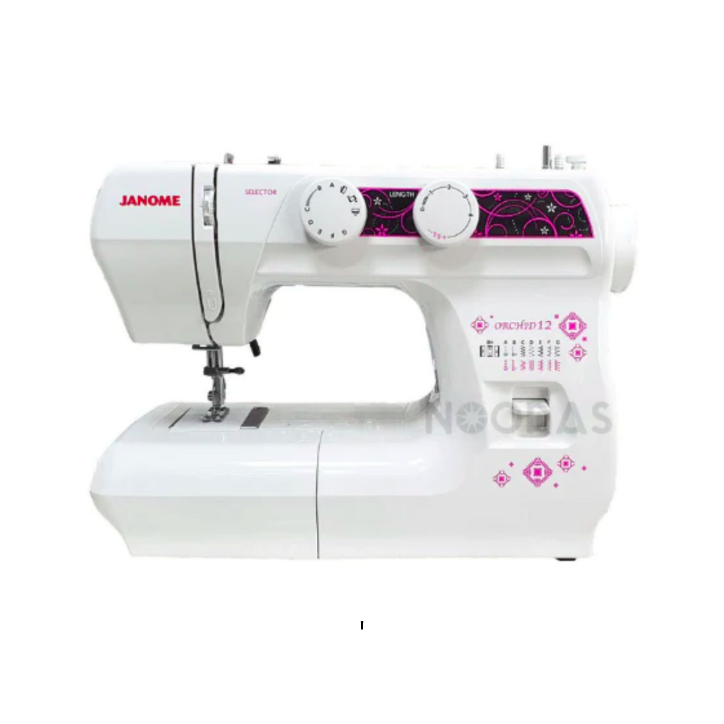 Janome orchid 12  - Sewing machine - White - Front view