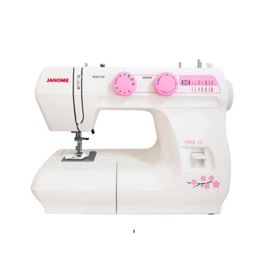 Janome pink 12 - Sewing machine - White - Front view