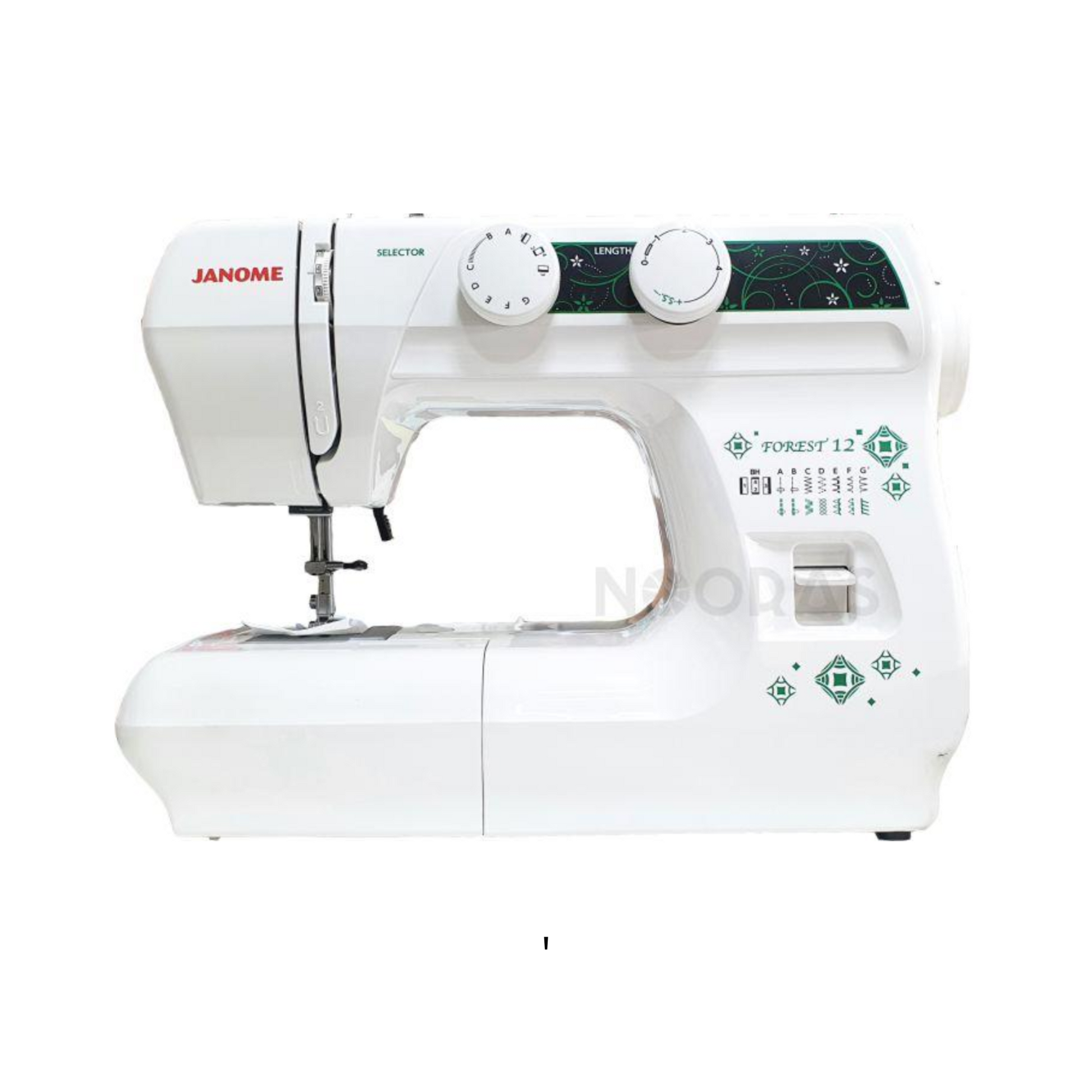 Janome forest 12 - Sewing machine - White - Front view