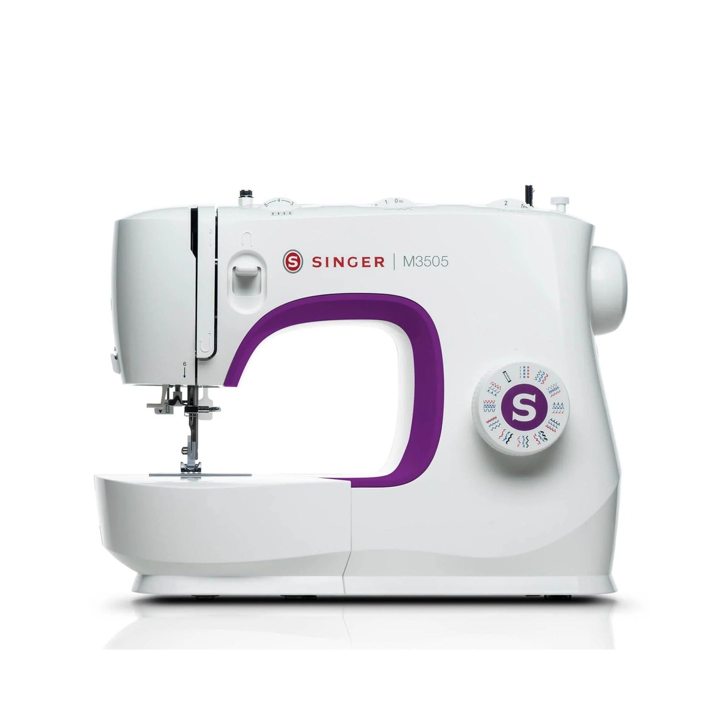 Singer M3505 - Sewing maxhine - White - Violet - Front view